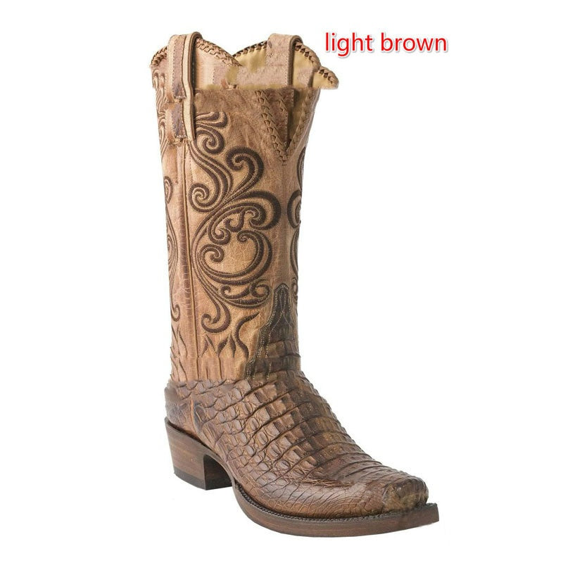 Women's Mid-Calf Equestrian Block Heel Boots – Synthetic Leather, Sizes EU 38–48
