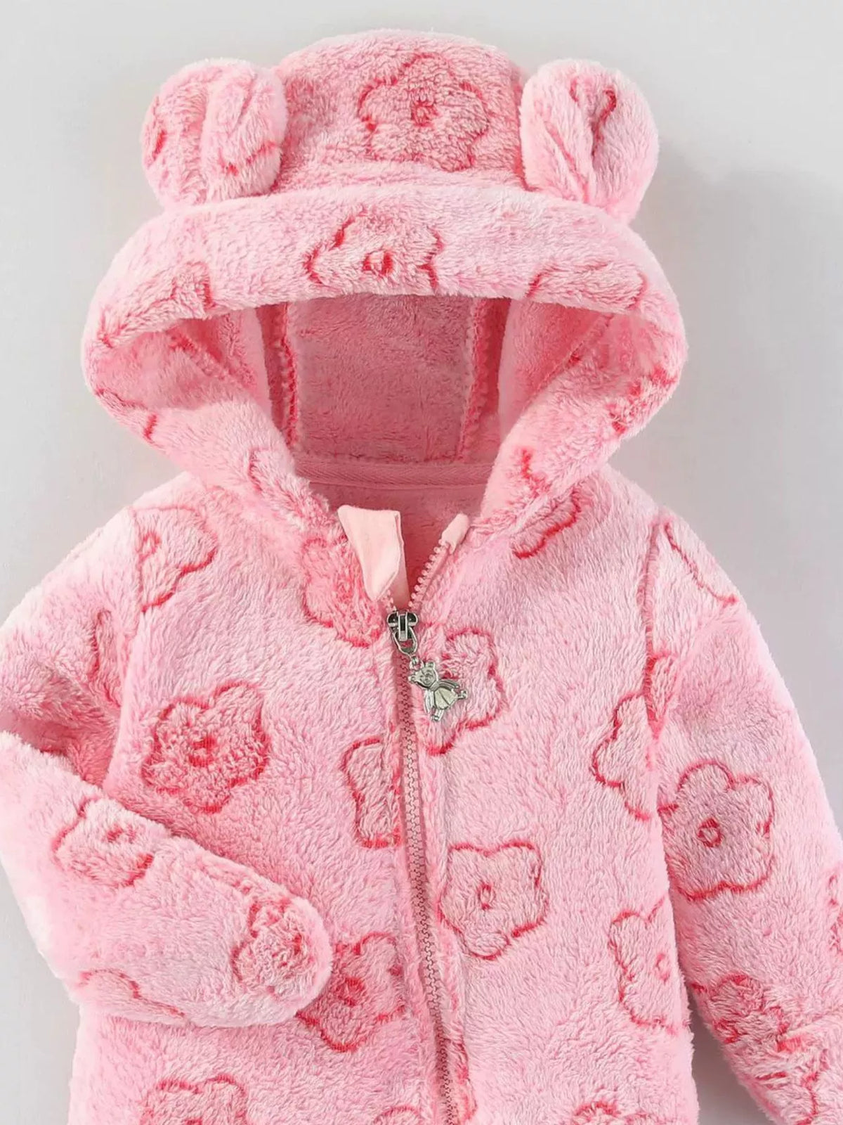 Plush Hooded Baby One-Piece