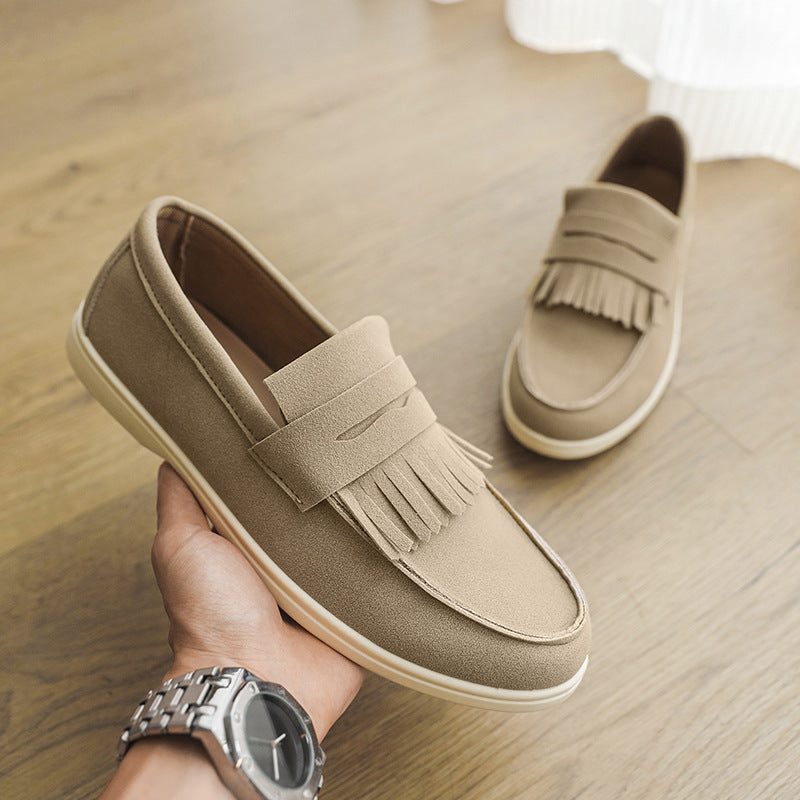 Men's Premium Matte Suede Loafers - Slip-On Casual Dress Shoes
