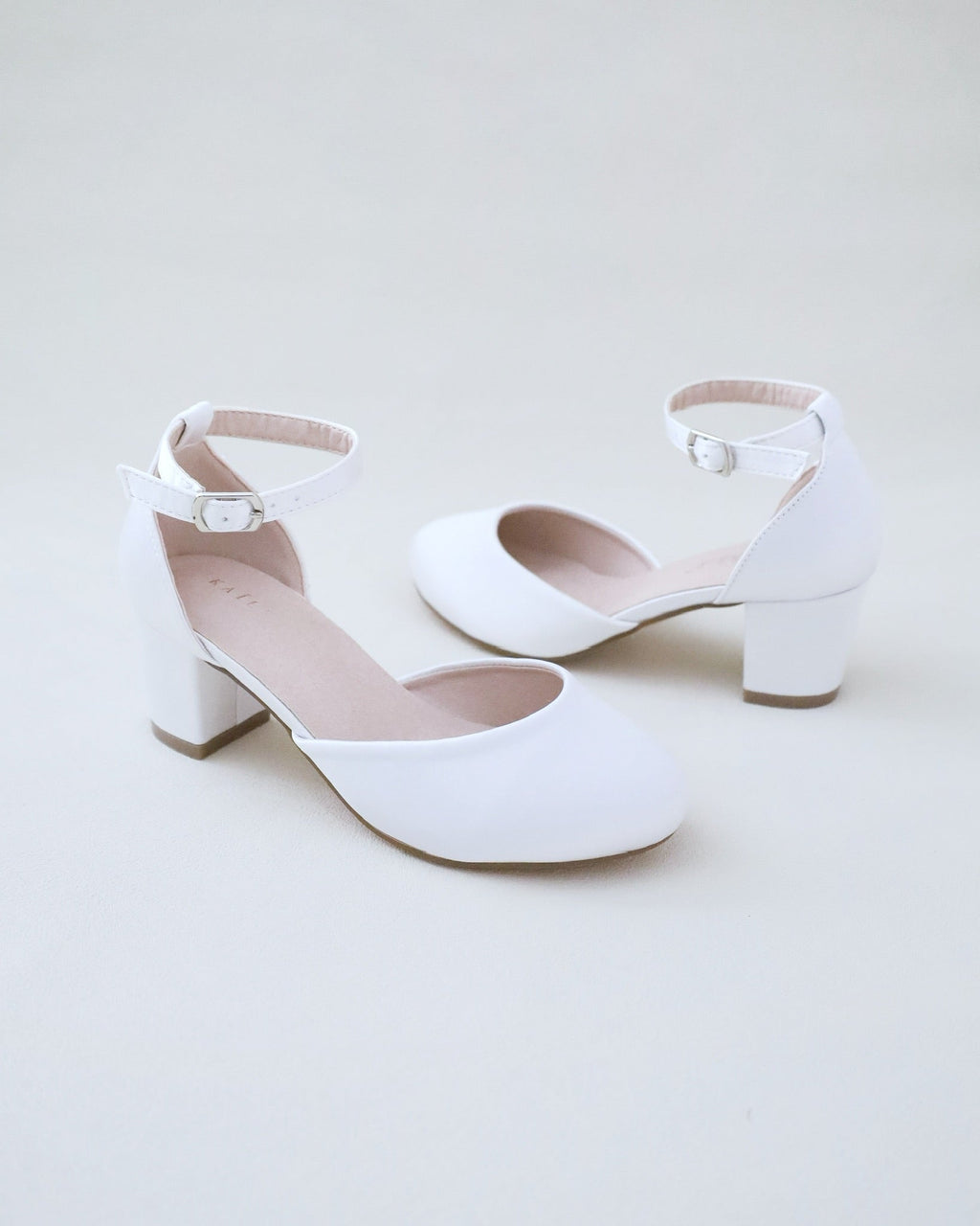 Girls Satin Block Heel
