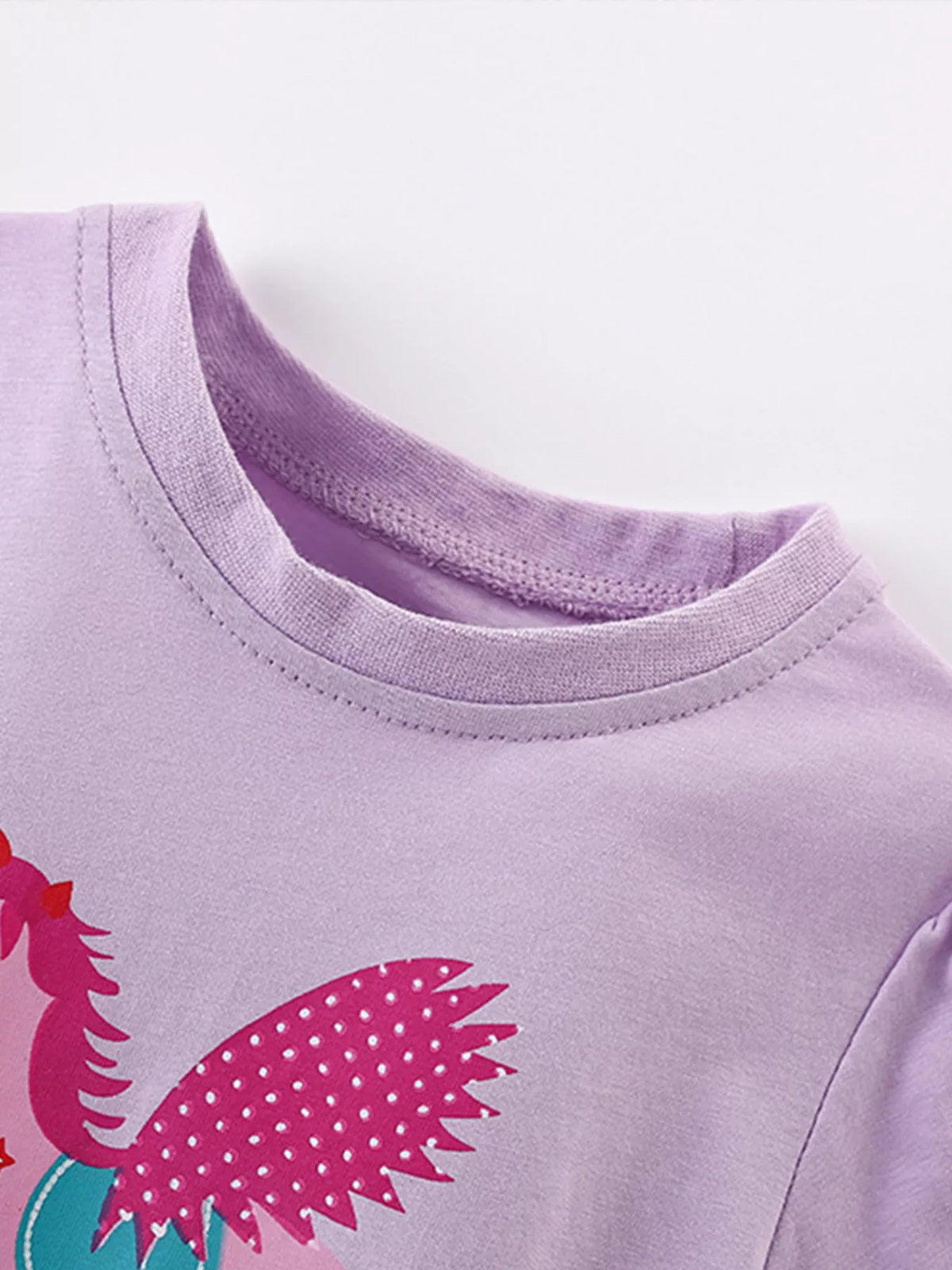 Girls’ Horse Graphic Ruffle-Hem Top — Lavender