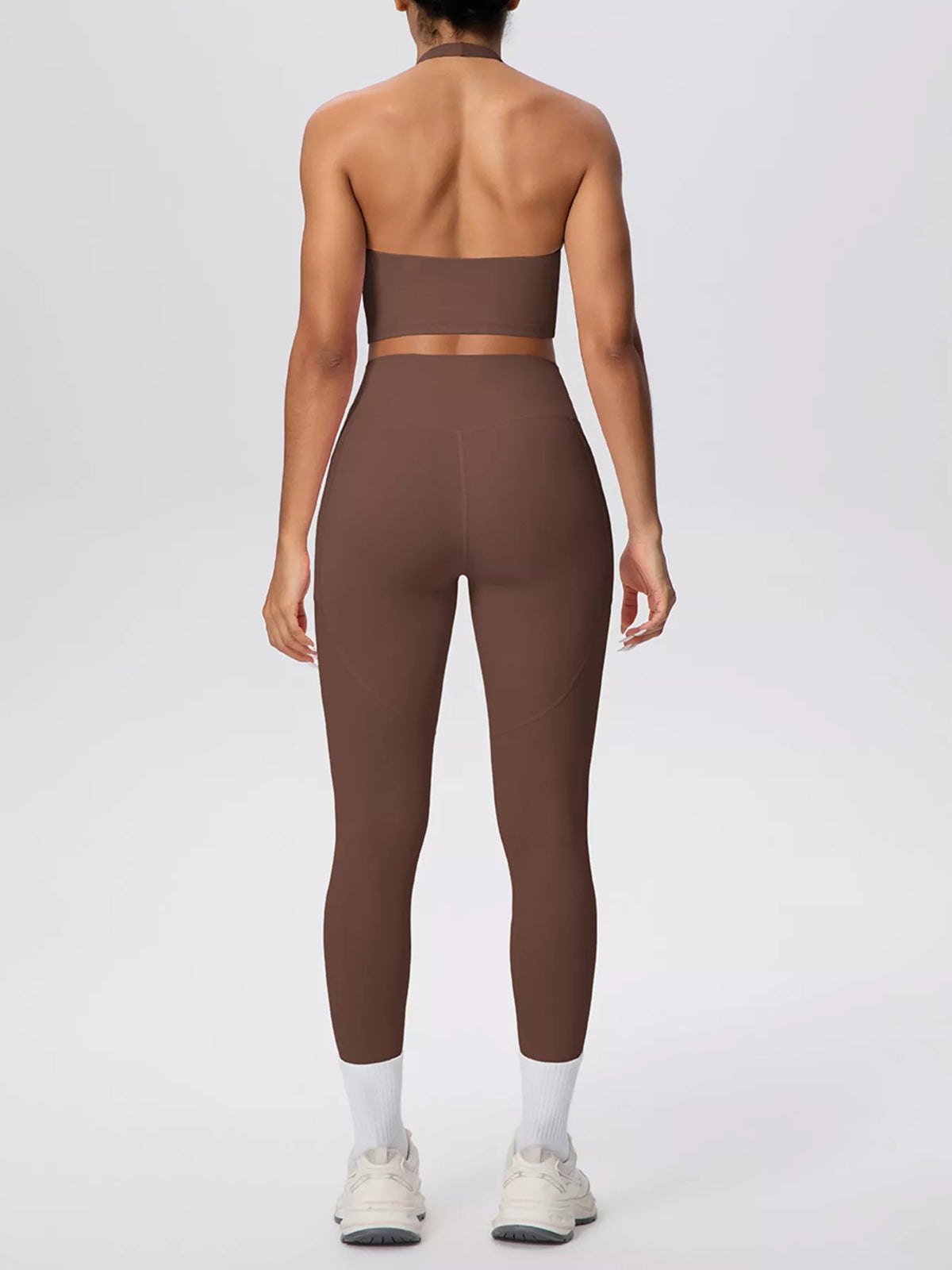 Halter Crop Top & High-Waisted Leggings Set