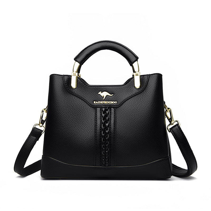 Women's Large Capacity Crossbody Shoulder Tote Bag – PU Leather Woven Texture Everyday Handbag | Sarah Express