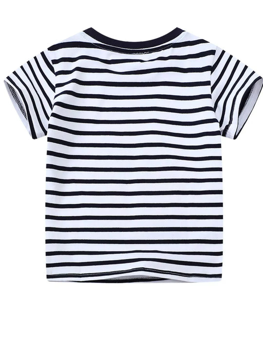 Another view: Kids' Striped Animal Cotton T-Shirt – Multicolor