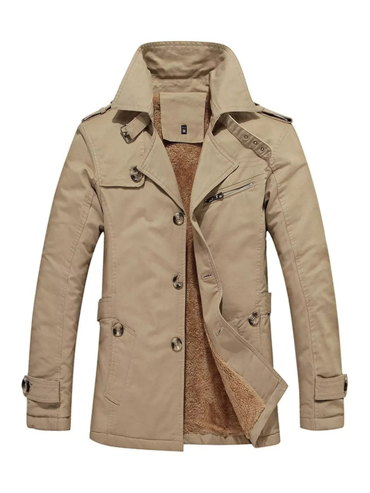 Men's Button-Front Cotton Coat