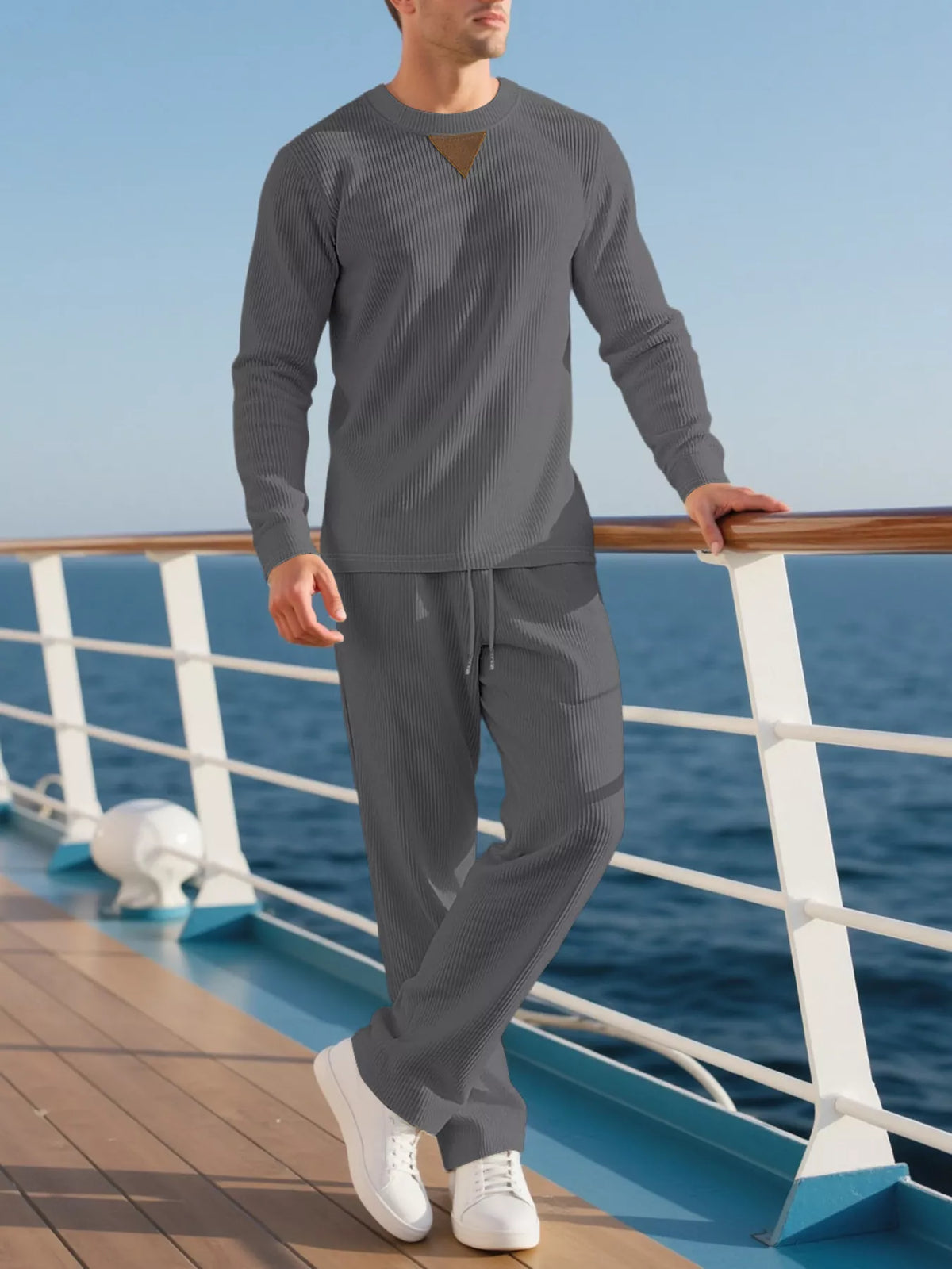 Men's Plus Size Crewneck Sweatshirt & Jogger Set