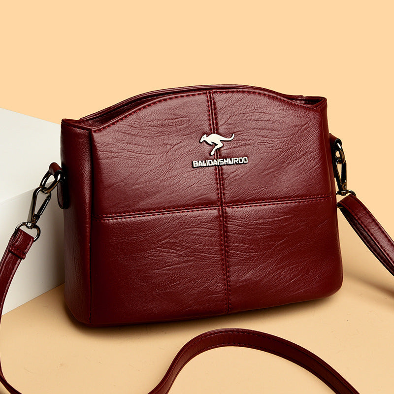 Women's Genuine Leather Embroidered Crossbody Bag – Large Capacity Shoulder Bag