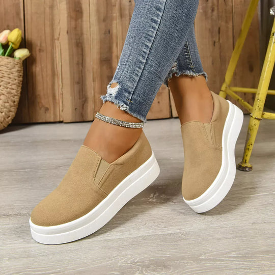 Another view: Round-Toe Platform Slip-On Flats