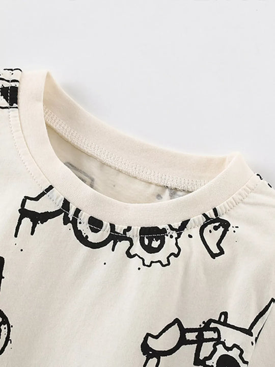 Another view: Kids' Excavator Print Cotton T-Shirt — Ivory