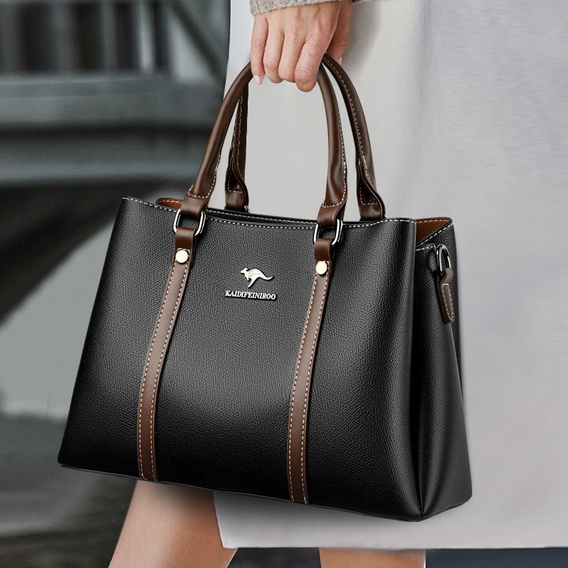 European And American Style Women's Structured PU Handbag | Everyday Shoulder Bag