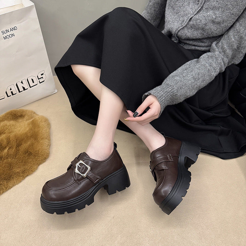 British-Style Platform Leather Shoes