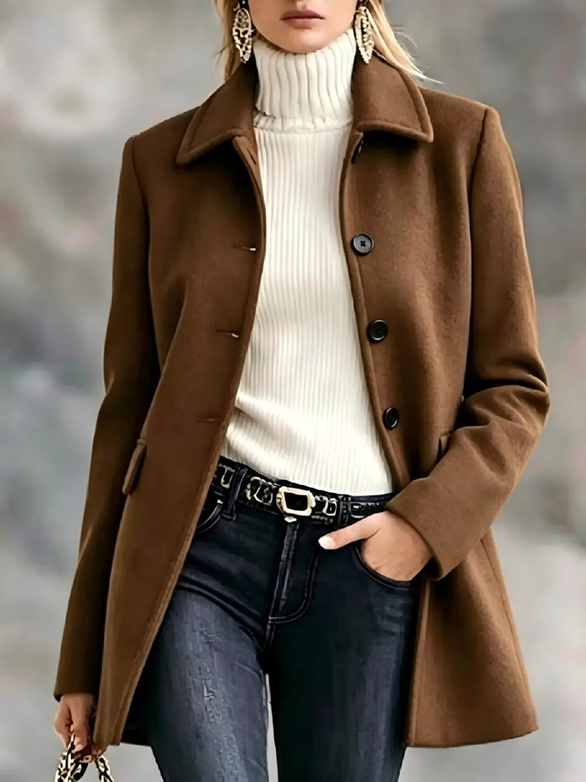 Women's Lined Button-Front Longline Coat — photo 11