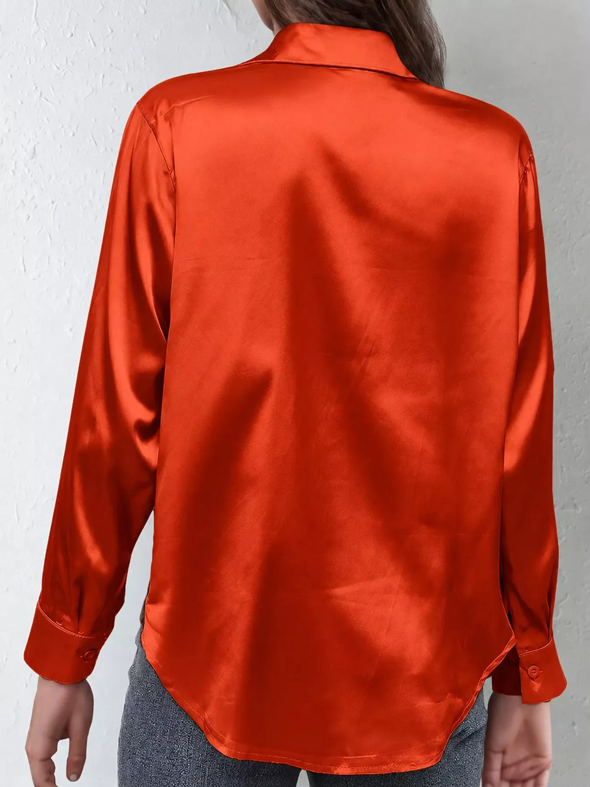 Women's Satin High-Low Button-Down Shirt — photo 74