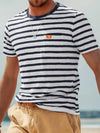 Men’s striped pocket short-sleeve T-shirt.