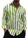 Men's lime pocketed button-up shirt with seam detail
