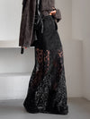 Women's black lace maxi skirt