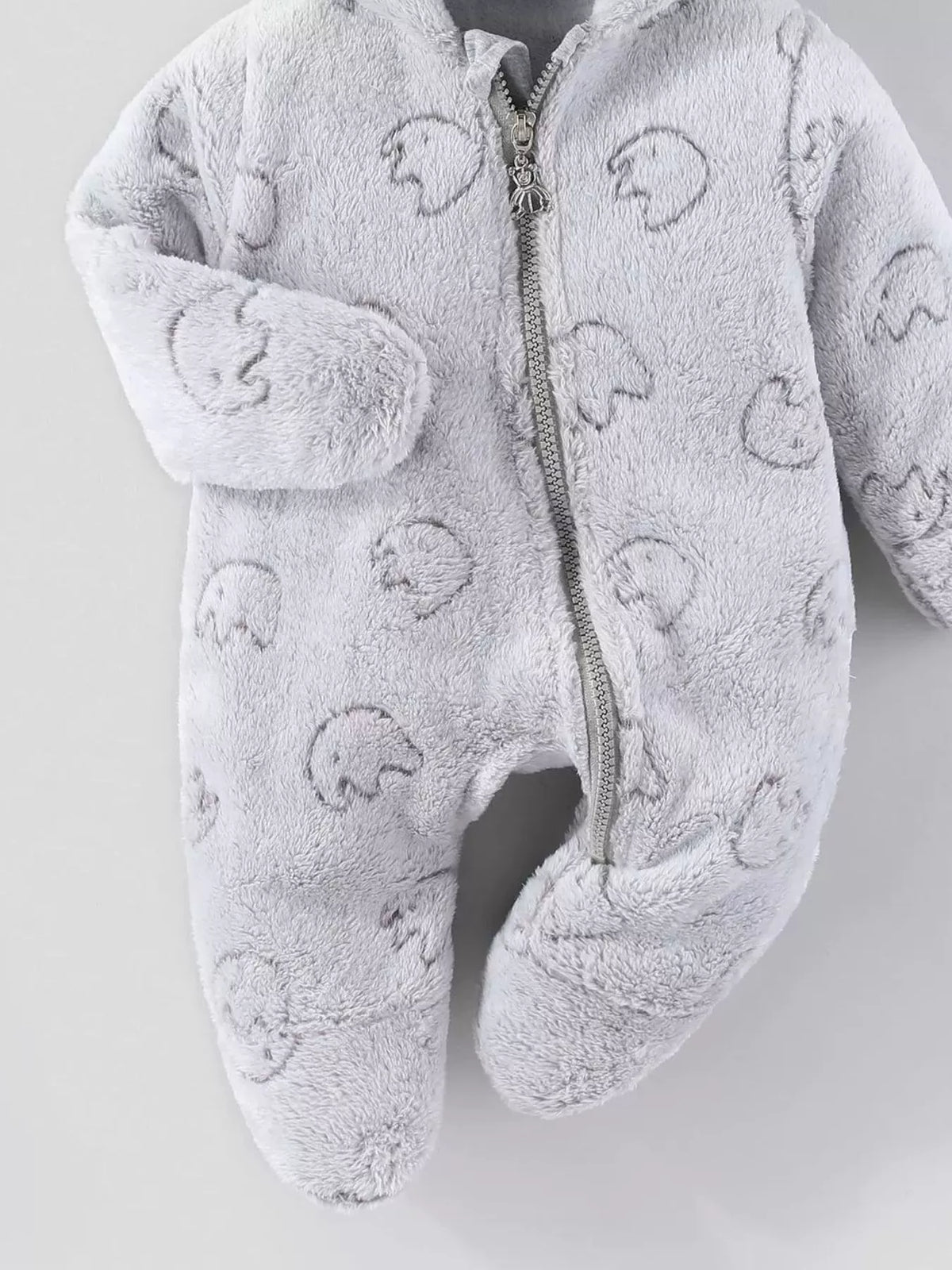 Plush Hooded Baby One-Piece