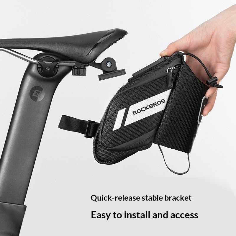Bicycle Rear Bag – 1.5L Carbon-Look PU Bike Seat Bag for Mountain & Road Cycling