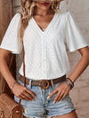 Solene Eyelet Lace Detail Short-Sleeve Blouse — product view 2