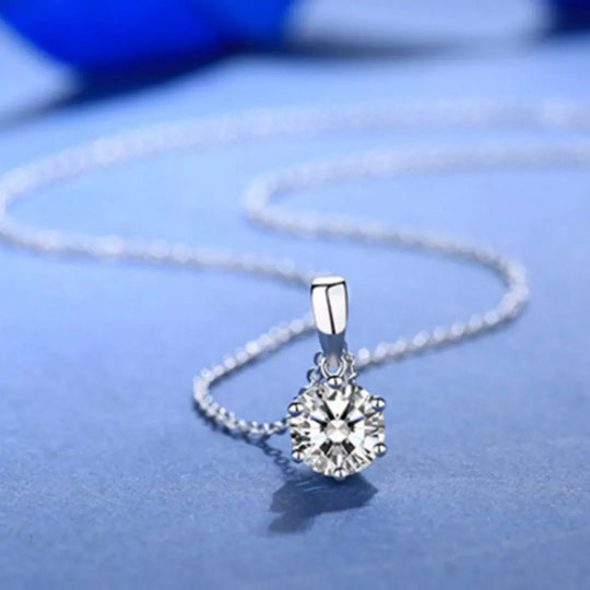 Another view: 5 Carat Moissanite 925 Sterling Silver Pendant Necklace