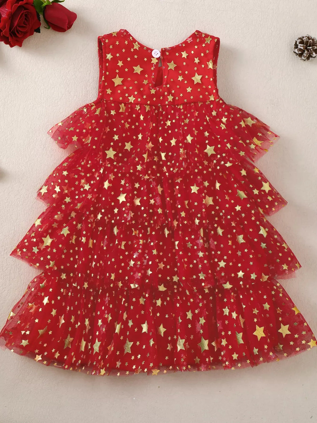 Baby Star Print Pom-Pom Tulle Dress — photo 9