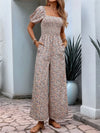 Valentina Ditsy Floral Smocked Square Neck Puff Sleeve Jumpsuit — product view 4