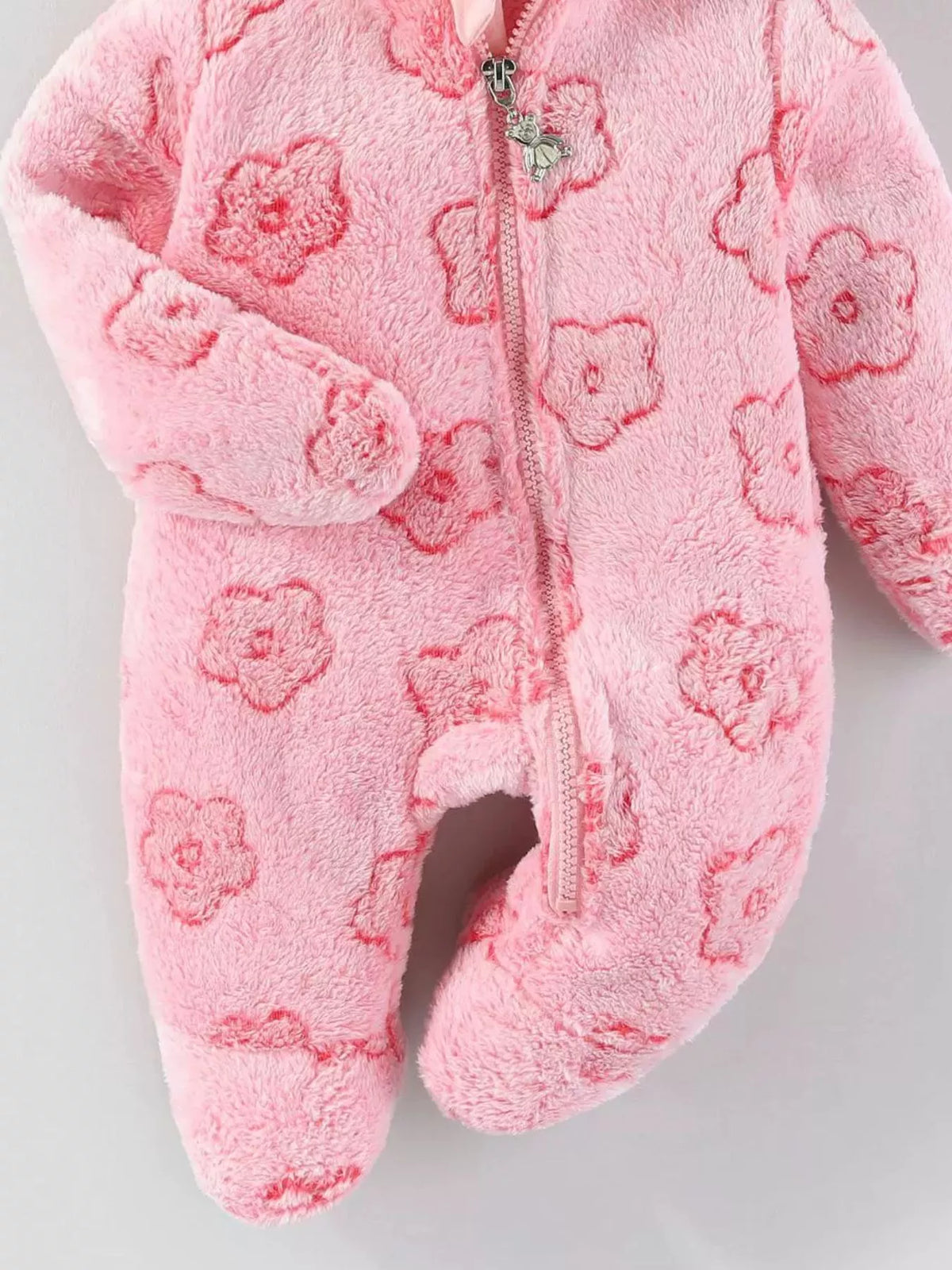 Plush Hooded Baby One-Piece