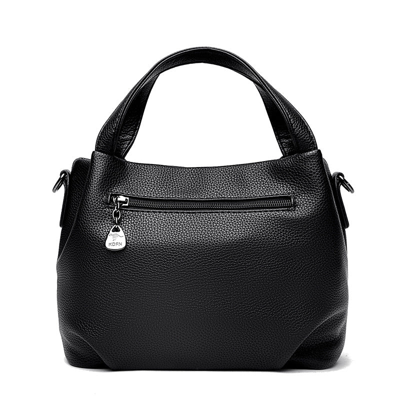 Women's High-Capacity Lychee Texture Tote Bag – Composite Cowhide Shoulder Bag