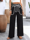 Marais Crochet Trim Tie Waist Wide-Leg Pants — product view 5
