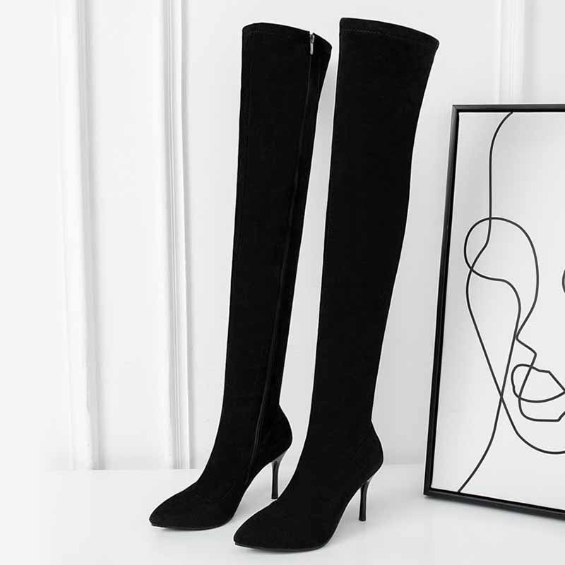 Women's Over-the-Knee Stiletto Boots – Suede High Heel Nightclub Boots