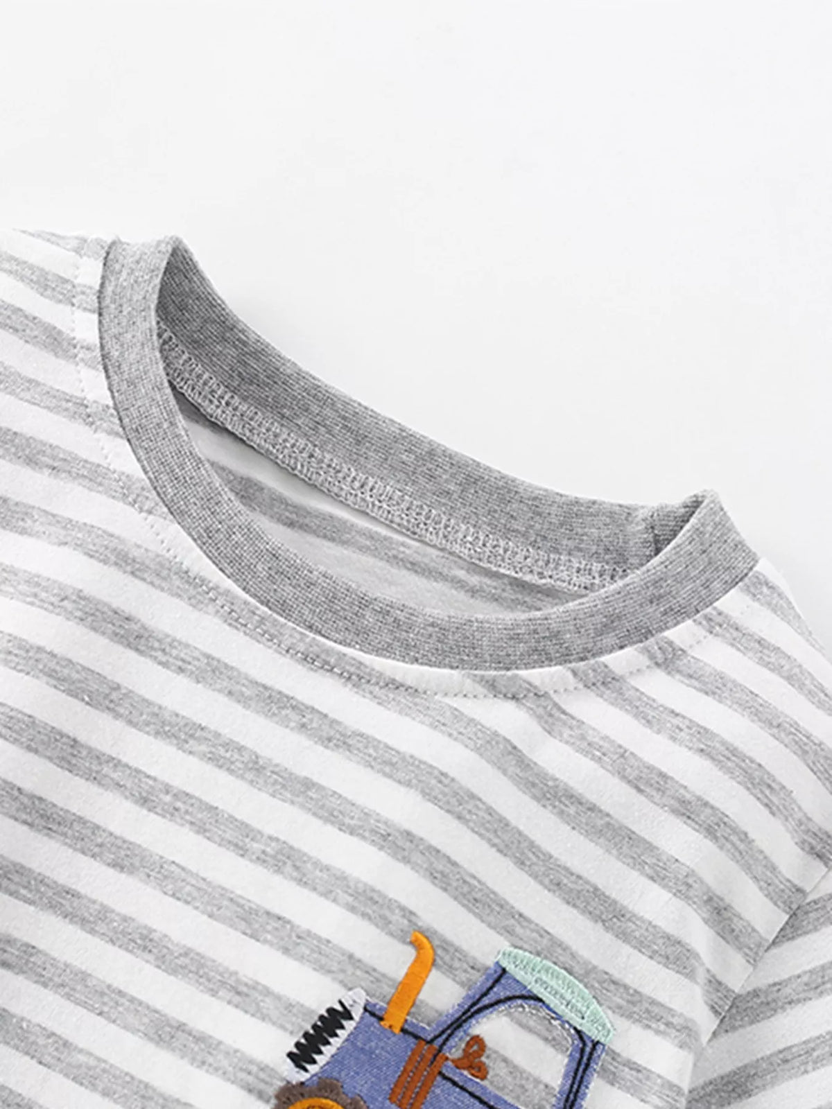 Kids' Striped Tractor Appliqué Tee