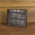 Genuine First-Layer Cowhide Leather Wallet for Men – Slim Horizontal Bifold with Silver Hardware