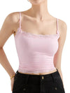Women's lace-trim sleeveless top in six colors