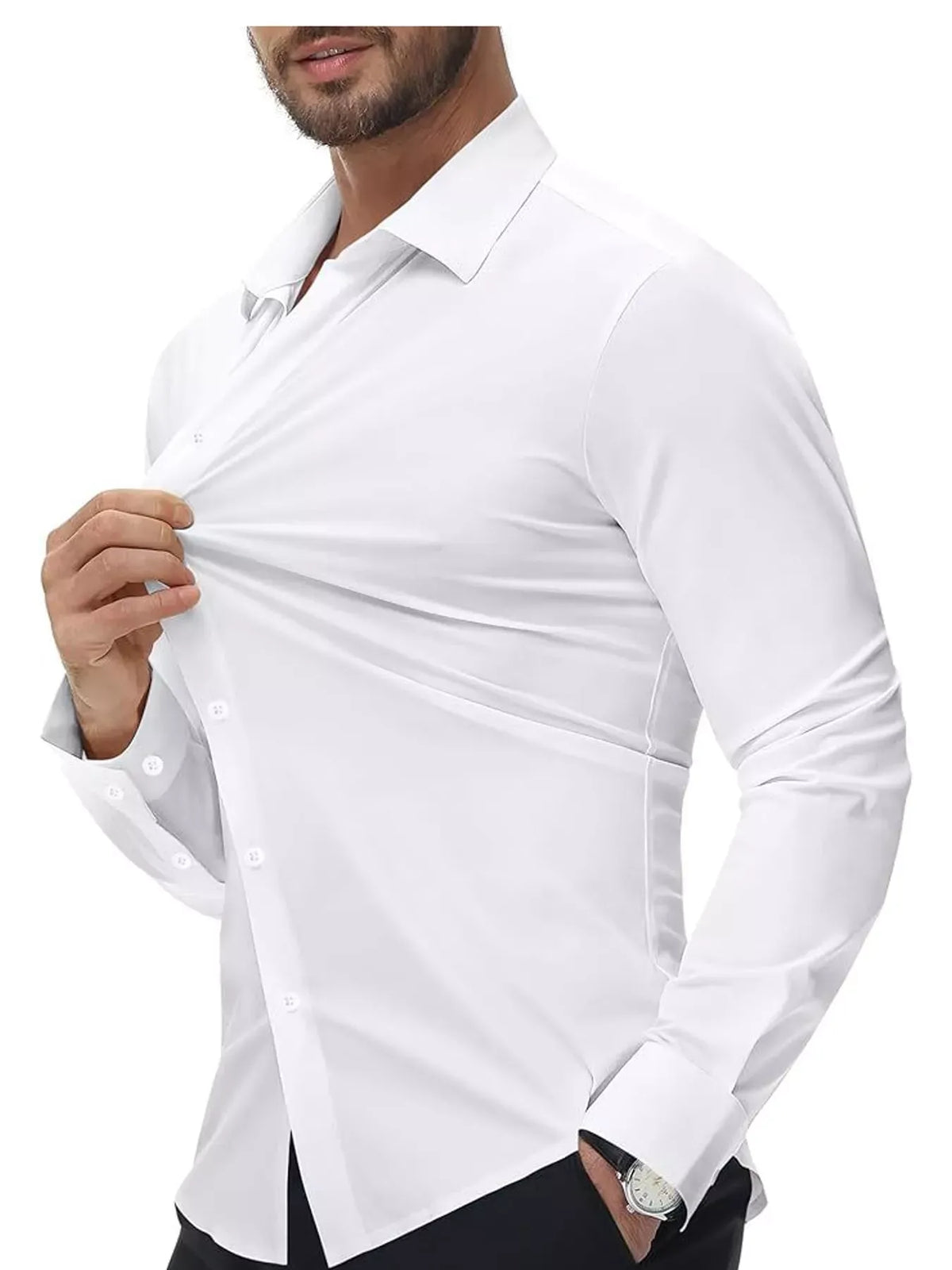 Men's Slim-Fit Stretch Long-Sleeve Shirt — photo 3