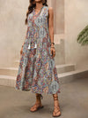 Solene Paisley Print Tie Neck Sleeveless Midi Dress — product view 2