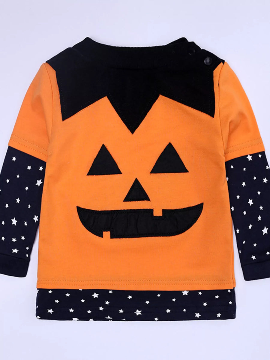 Halloween Pumpkin 4-Piece Cotton-Blend Set — Orange