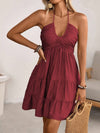 Smocked halter-neck tiered dress — alternate product view 10