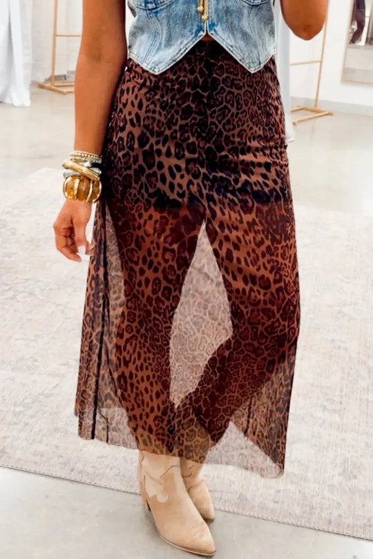 Another view: Leopard Sheer Midi Skirt