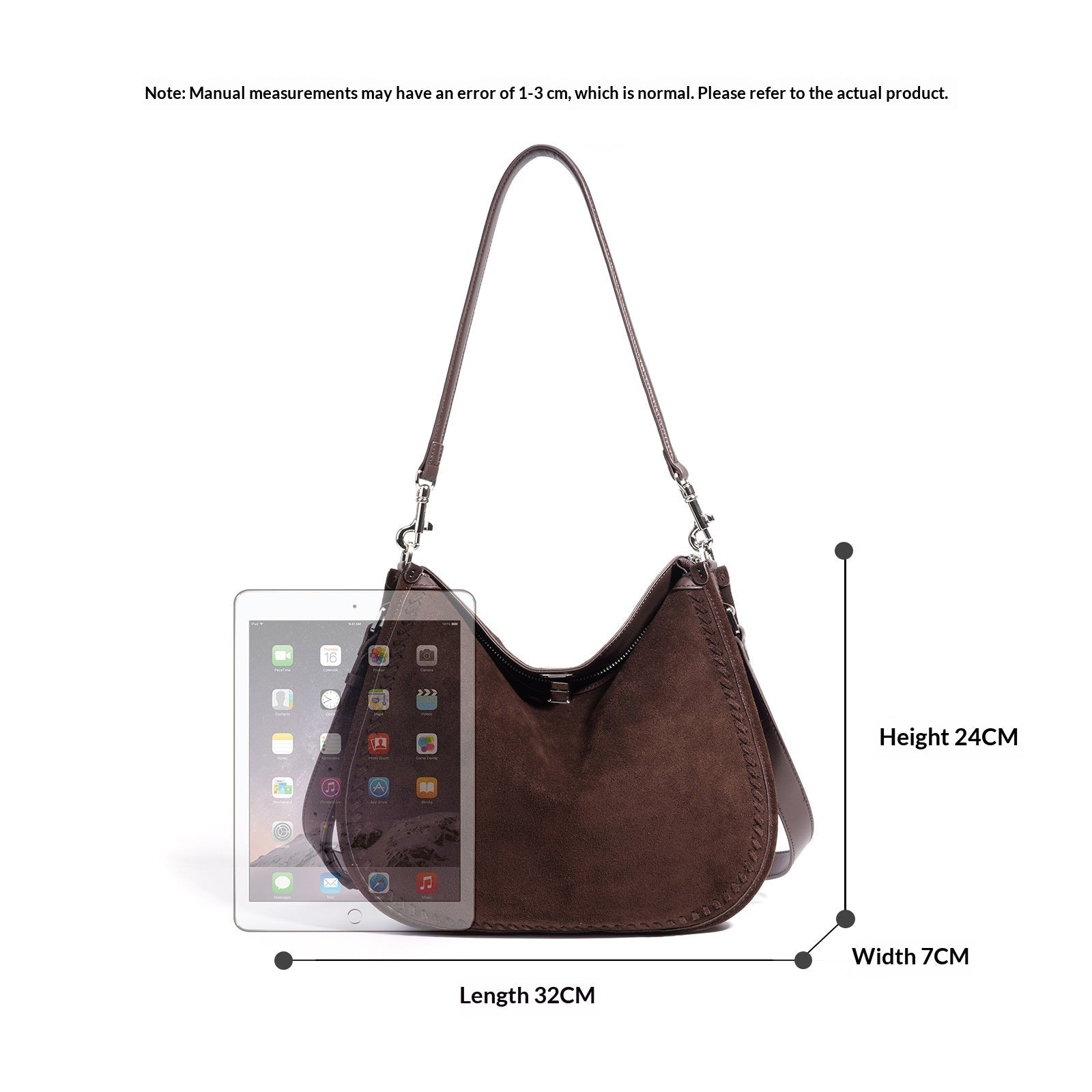 Genuine Suede Leather Crossbody Bag