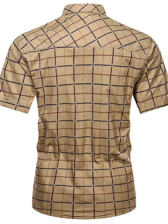 Another view: Men's Plus Size Casual Plaid Short-Sleeve Shirt
