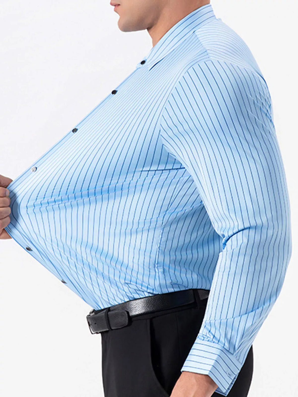 Men's Striped Stretch Long-Sleeve Dress Shirt — photo 9