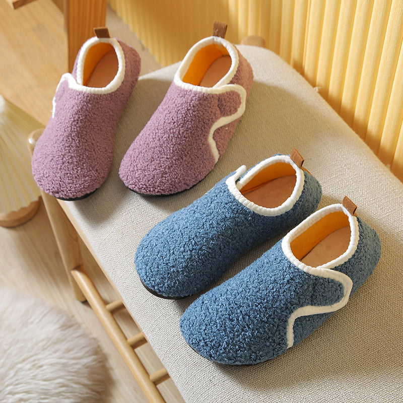 Unisex Indoor Slip-Resistant Thick-Soled Sock Boots | Warm Fleece Velcro Slippers