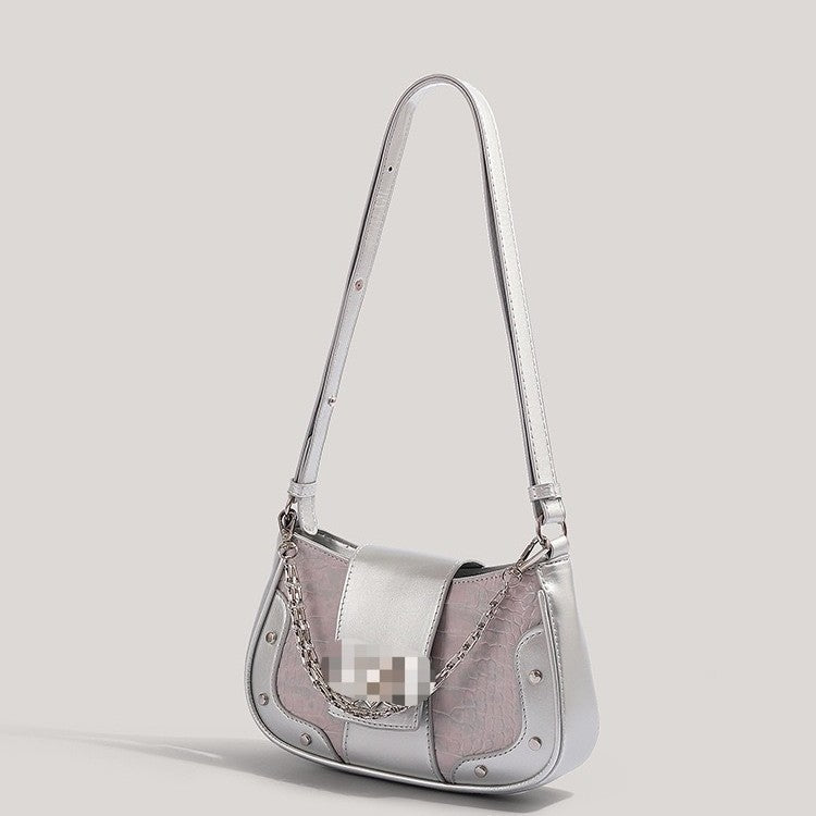 Mini Square Crossbody Bag for Women – PU Leather Shoulder & Underarm Bag with Chain Strap | Stone Pattern