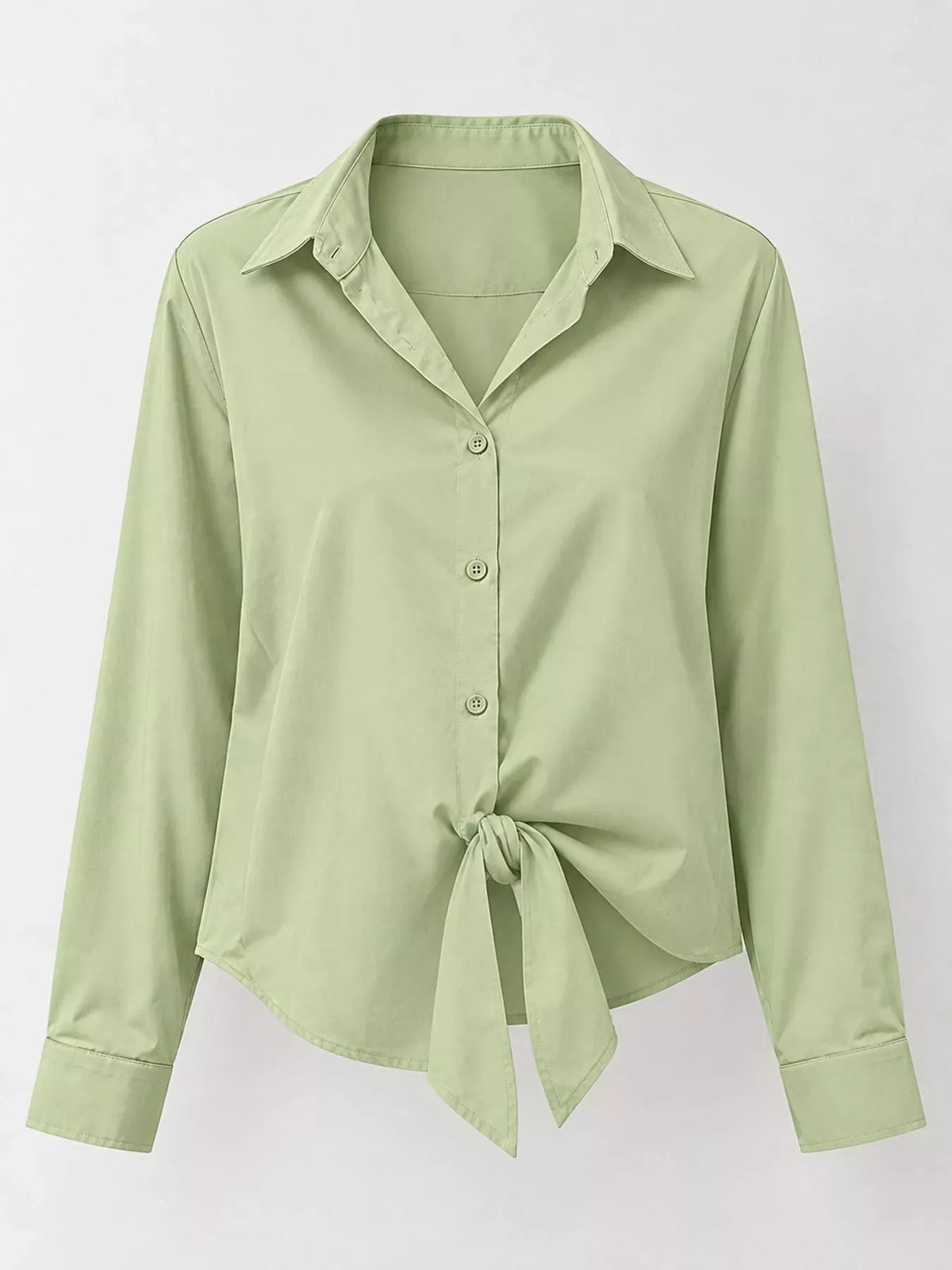 Women's Satin High-Low Button-Down Shirt — photo 45