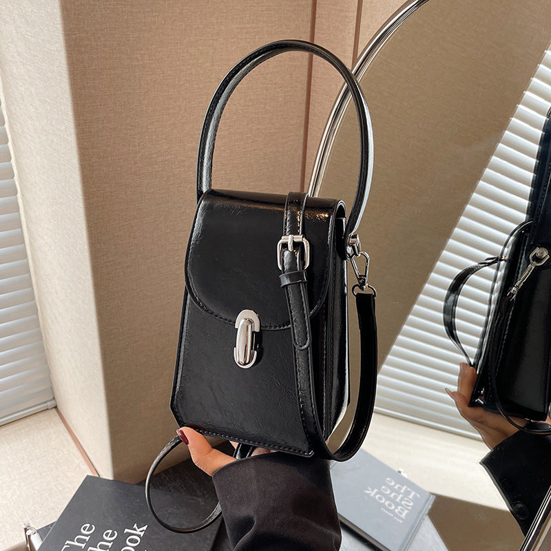 Women's Textured Square Tote Bag - PU Leather Handbag with Phone Pocket