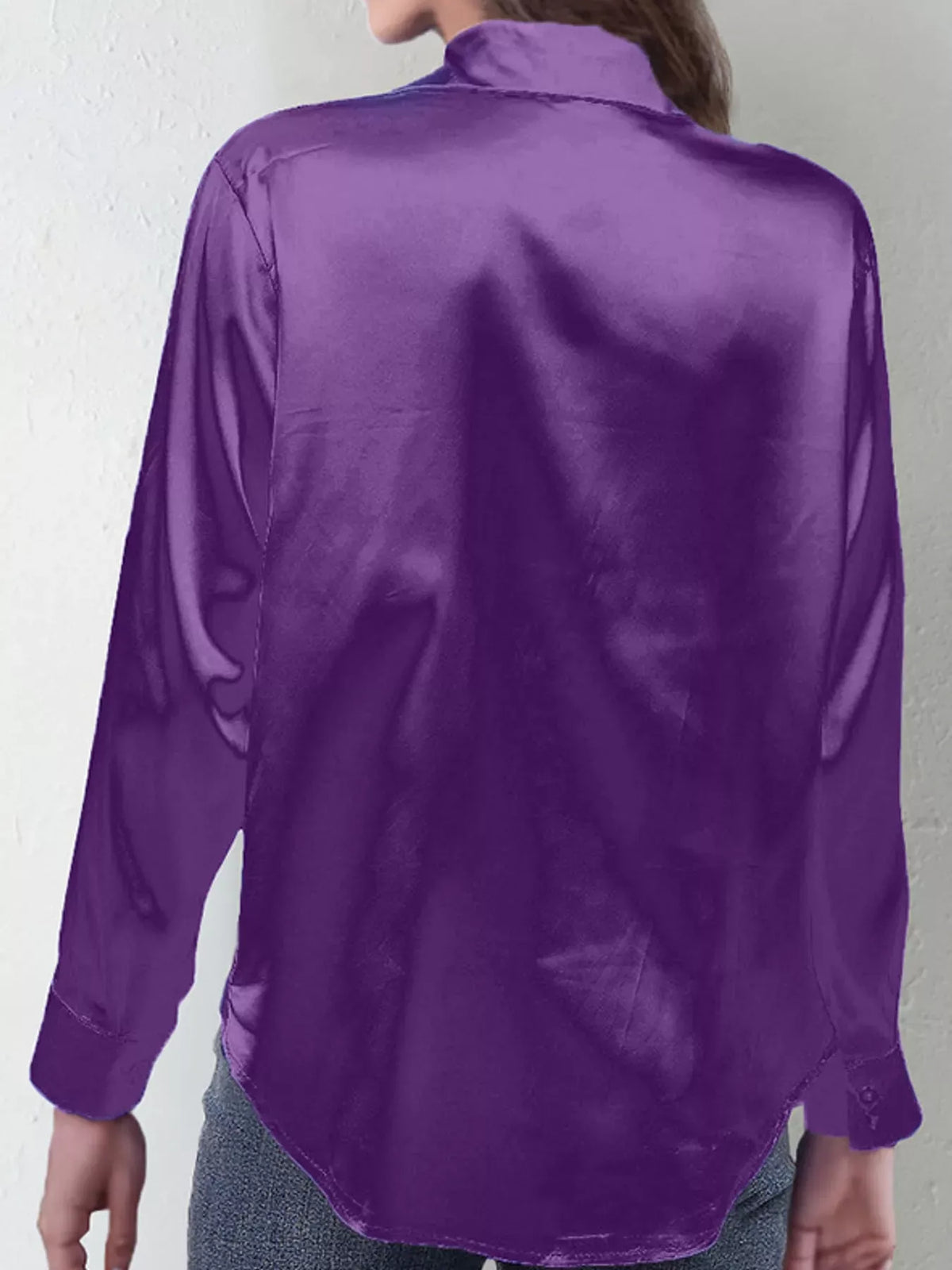 Women's Satin High-Low Button-Down Shirt — photo 62