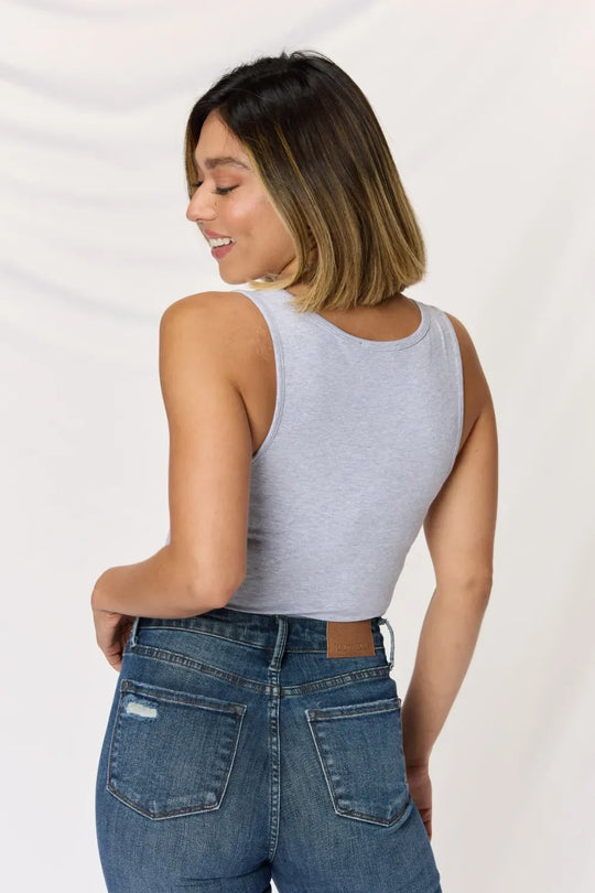 Another view: Square Neck Wide Strap Cropped Cami