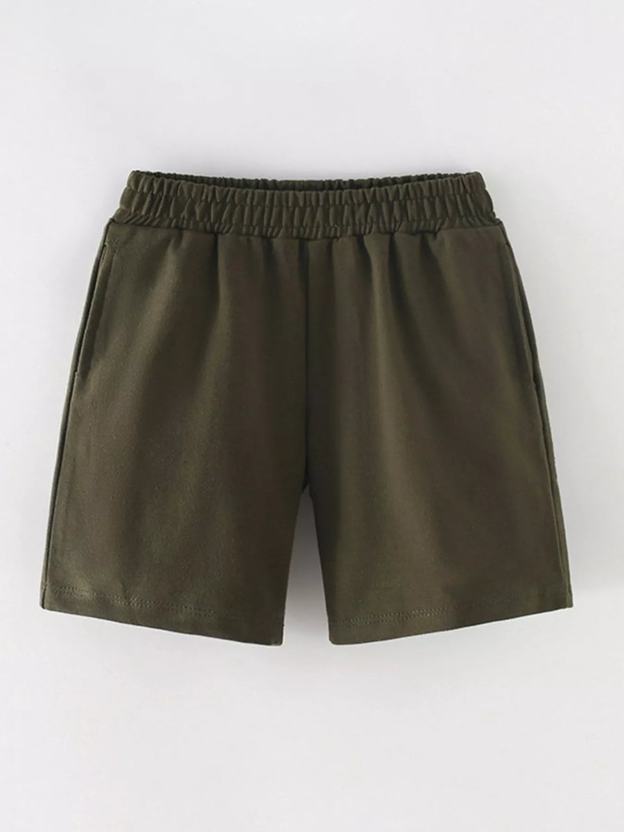 Cotton-Blend Pocket Shorts — Army Green