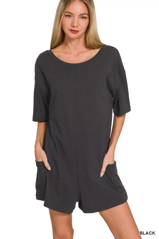 Another view: V or Scoop Neck Reversible 2-Way Romper
