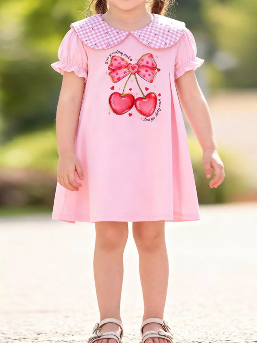 Girls’ Cherry Peter Pan-Collar Dress — Blush Pink
